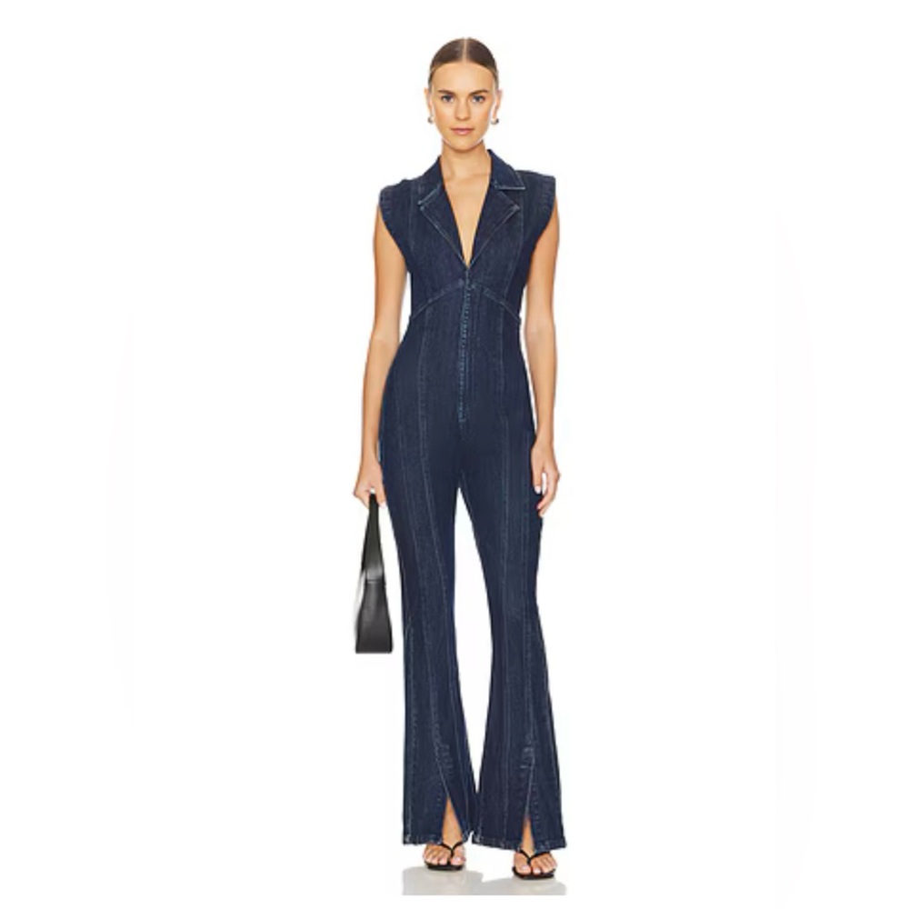 Women’s large we the free CRVY ring the alarm one piece denim jumpsuit NWT